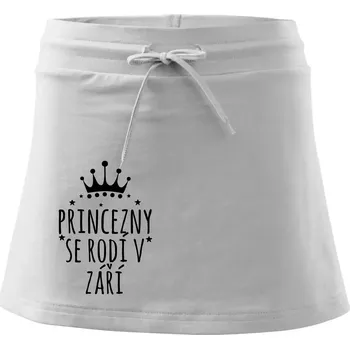 Dámská sukně Princezny se rodí v září - Sportovní sukně - two in one - XL ( Bílá )