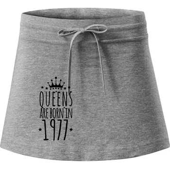 Dámská sukně Queens are born in 1977 - Sportovní sukně - two in one - XL ( Tmavě šedý melír )