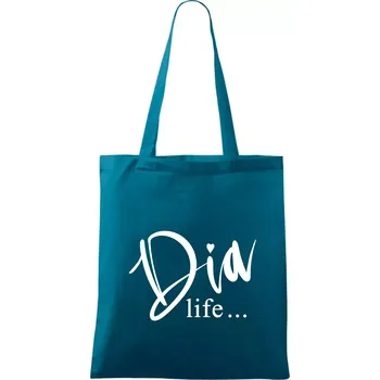 D I A Life - Taška bavlněná - 42 x 38 cm ( Petrolejová )