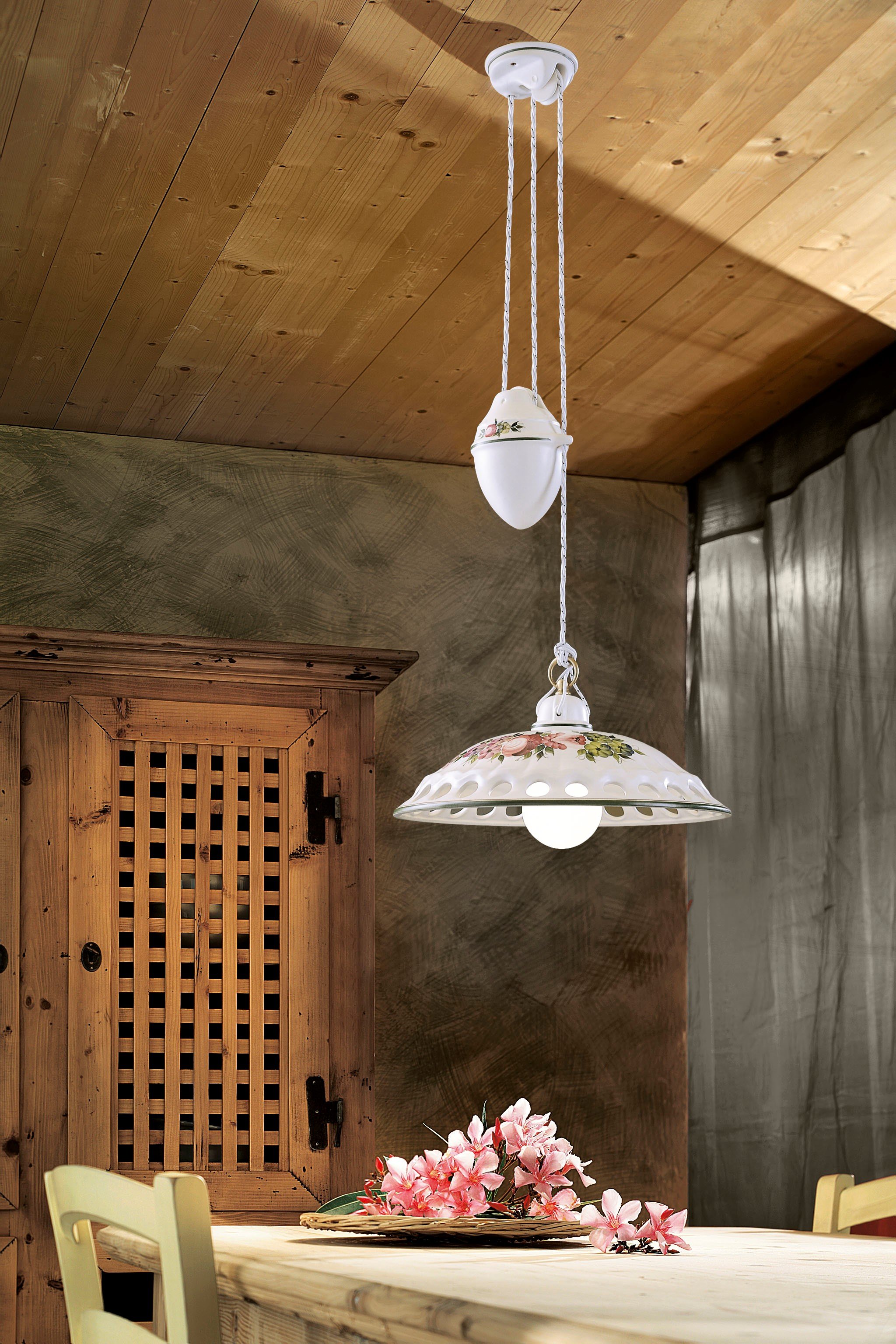 Ferroluce C373/C Keramický lustr děrovaný stahovací Napoli