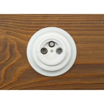 vypínač Keramická zásuvka TV/SAT bílá komplet