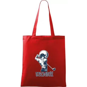 Nákupní taška Nejlepší golfista - Taška bavlněná - 42 x 38 cm ( Červená )