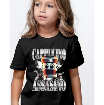 Pánské tričko Tričko Italian Brainrot - Cappucino Assasino v2 Barva: Bílá, Velikost: L, Střih: Pánské