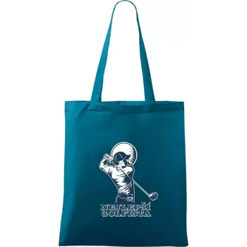 Nákupní taška Nejlepší golfista - Taška bavlněná - 42 x 38 cm ( Petrolejová )
