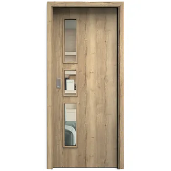 Interiérové dveře SAPELI ELEGANT KOMFORT M33 - CPL LAMINÁT - POSUVNÉ DVEŘE VČ. ZÁRUBNĚ - Dub Halifax Průchozí šířka (cm): 90, Průchozí výška (cm): 197, Typ skla: Satináto bílé