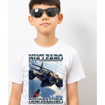 Pánské tričko Tričko Italian Brainrot - Nuclearo Dinosauro Barva: Bílá, Velikost: 3XL, Střih: Dámské