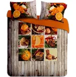 Gipetex Natural Dream 3D italské povlečení 100% bavlna Canella pomeranč & hřebíček - 220x200 / 2x70x90 cm