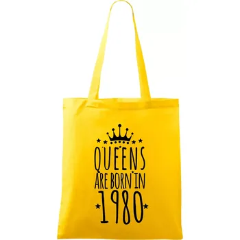 Queens are born in 1980 - Taška bavlněná - 42 x 38 cm ( Žlutá )
