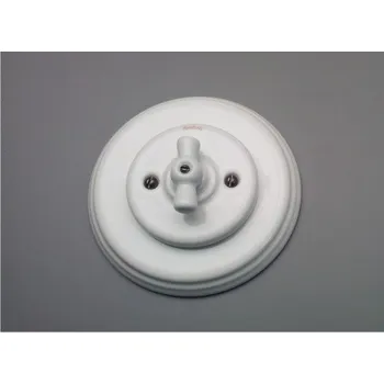 Elektrická zásuvka Colonial porcelánový vypínač s rámečkem bílý