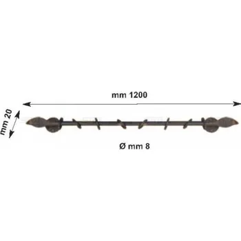 Nábytkové kování Kovaná konzole RO 8mm x 1,2m délka sada 8230