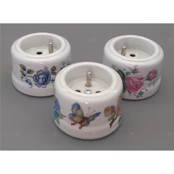 Elektrická zásuvka Porcelánová zásuvka Garby Dekorovaná