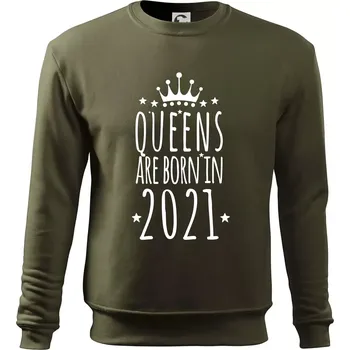 Chlapecké tričko Queens are born in 2021 - Mikina Essential dětská - 146 cm/10 let ( Military )