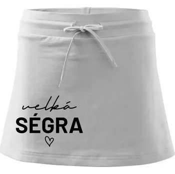 Dámská sukně Velká ségra - nápis na prsou - Sportovní sukně - two in one - L ( Bílá )