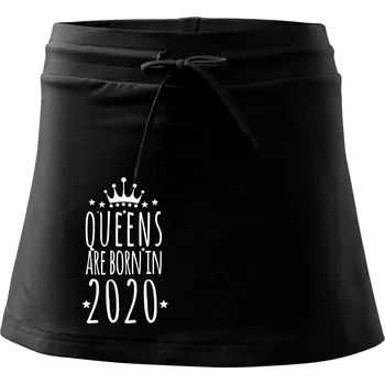 Dámská sukně Queens are born in 2020 - Sportovní sukně - two in one - M ( Černá )