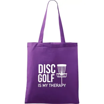 Disc golf is my therapy - Taška bavlněná - 42 x 38 cm ( Fialová )