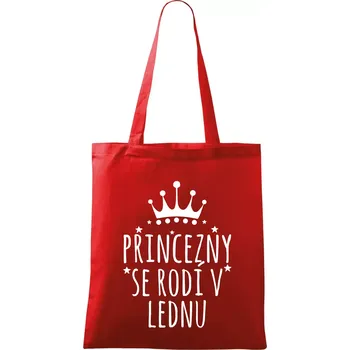 Nákupní taška Princezny se rodí v lednu - Taška bavlněná - 42 x 38 cm ( Červená )