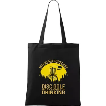 Nákupní taška Disc golf - chnace of a drinking - Taška bavlněná - 42 x 38 cm ( Černá )