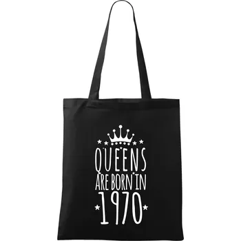 Nákupní taška Queens are born in 1970 - Taška bavlněná - 42 x 38 cm ( Černá )
