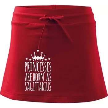Dámská sukně Princesses are born as Sagittarius - Střelec - Sportovní sukně - two in one - M ( Červená )