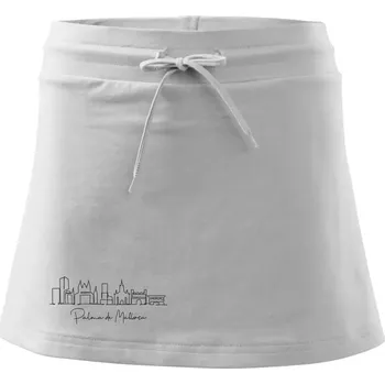 Dámská sukně Mallorca - Siluety památek - Sportovní sukně - two in one - M ( Bílá )