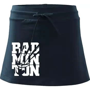 Dámská sukně Badminton nápis - Sportovní sukně - two in one - M ( Námořní modrá (velmi tmavá - téměř černá) )