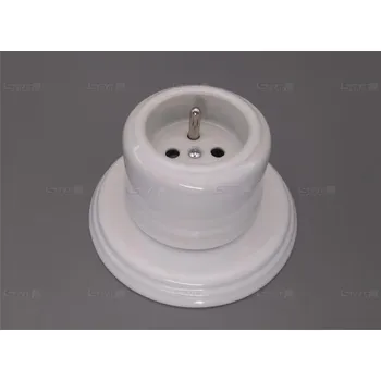 Elektrická zásuvka Zásuvka Garby + porcelelánová podložka