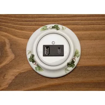vypínač Zásuvka DECENTO 2x USB dekor 5014K-C00094
