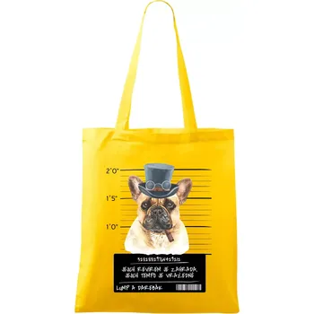 Lump a darebák francouzský buldoček - Taška bavlněná - 42 x 38 cm ( Žlutá )