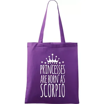 Princesses are born as Scorpio - Štír - Taška bavlněná - 42 x 38 cm ( Fialová )