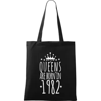 Queens are born in 1982 - Taška bavlněná - 42 x 38 cm ( Černá )