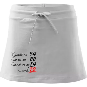 Dámská sukně Vypadá, cítí se, chová se - 70 let - Sportovní sukně - two in one - L ( Bílá )