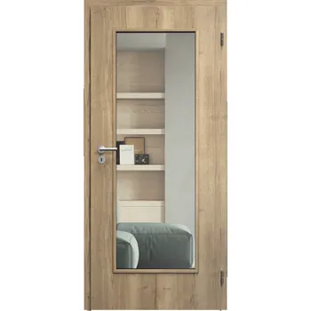 Interiérové dveře SAPELI ELEGANT KOMFORT M40 - CPL LAMINÁT - OTOČNÉ DVEŘE VČ. ZÁRUBNĚ - Dub Halifax Průchozí šířka (cm): 90, Průchozí výška (cm): 197, Typ skla: Čiré sklo