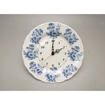 Hodiny Porcelánové hodiny talíř Planá růže