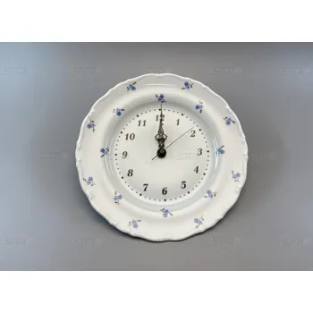 Hodiny Porcelánové hodiny talíř 27cm Pomněnka rozházená