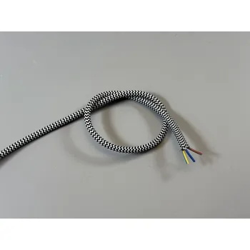 elektrický kabel Kabel textilní opředený 3x0,75 černo/bílý 1m