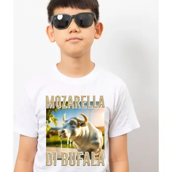 Pánské tričko Tričko Italian Brainrot - Mozarela Di Bufala Barva: Bílá, Velikost: 110 cm/4 roky, Střih: Dámské