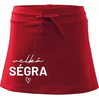 Dámská sukně Velká ségra - nápis na prsou - Sportovní sukně - two in one - XS ( Červená )