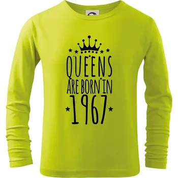 Chlapecké tričko Queens are born in 1967 - Triko dětské Long Sleeve - 158 cm/12 let ( Limetková )