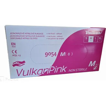 Pracovní oblečení Rukavice vyšetřovací nitrilové VulkanPink | VULKAN-MEDICAL (Velikost: M, Balení (ks): 100)