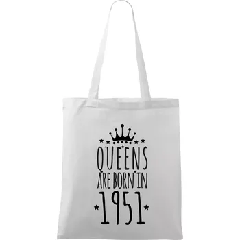 Queens are born in 1951 - Taška bavlněná - 42 x 38 cm ( Bílá )