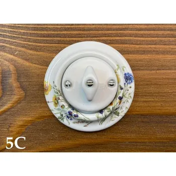 vypínač Spínač otočný DECENTO č.6 dekorovaný 3560K-C06345