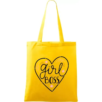 Girl boss - srdce - Taška bavlněná - 42 x 38 cm ( Žlutá )