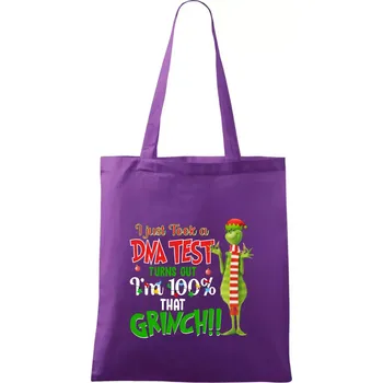 Nákupní taška DNA test Grinch - Taška bavlněná - 42 x 38 cm ( Fialová )