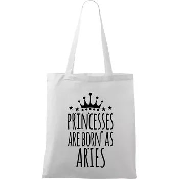 Princesses are born as Aries - Beran - Taška bavlněná - 42 x 38 cm ( Bílá )