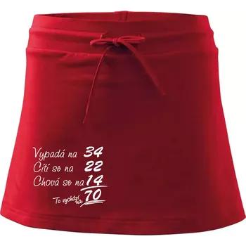 Dámská sukně Vypadá, cítí se, chová se - 70 let - Sportovní sukně - two in one - M ( Červená )