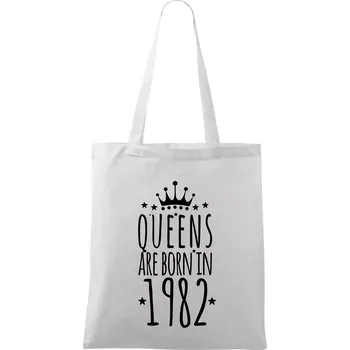 Queens are born in 1982 - Taška bavlněná - 42 x 38 cm ( Bílá )