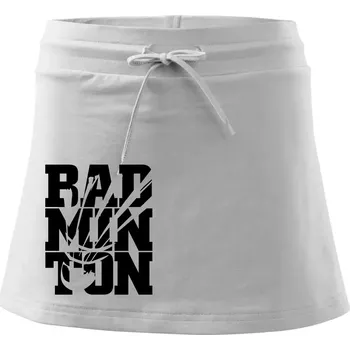 Dámská sukně Badminton nápis - Sportovní sukně - two in one - XS ( Bílá )