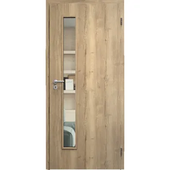 Interiérové dveře SAPELI ELEGANT KOMFORT M60 - CPL LAMINÁT - OTOČNÉ DVEŘE VČ. ZÁRUBNĚ - Dub Halifax Průchozí šířka (cm): 120, Průchozí výška (cm): 197, Typ skla: Čiré sklo