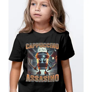 Pánské tričko Tričko Italian Brainrot - Cappuccino Assasino Barva: Bílá, Velikost: XL, Střih: Dámské