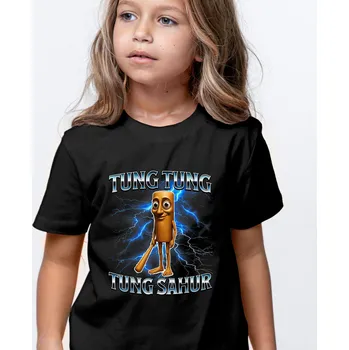 Pánské tričko Tričko Italian Brainrot - Tung Tung Tung Sahur Barva: Bílá, Velikost: 3XL, Střih: Dámské